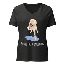 Load image into Gallery viewer, Stevie the Wonderdog Women's V-Neck T shirt
