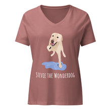 Load image into Gallery viewer, Stevie the Wonderdog Women's V-Neck T shirt