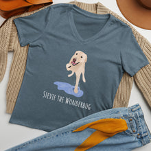 Load image into Gallery viewer, Stevie the Wonderdog Women's V-Neck T shirt