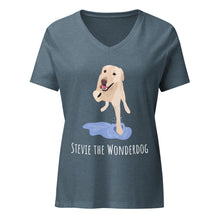 Load image into Gallery viewer, Stevie the Wonderdog Women's V-Neck T shirt