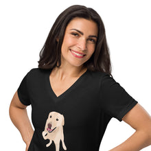 Load image into Gallery viewer, Stevie the Wonderdog Women's V-Neck T shirt