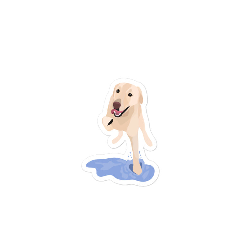 Puddle Dancer Stevie Sticker – Stevie the Wonderdog Co